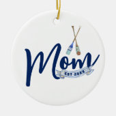 Nautical Mom Established Navy Blue Script  Keramik Ornament (Vorne)