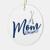 Nautical Mom Established Navy Blue Script  Keramik Ornament (Links)