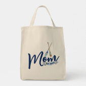 Nautical Mom Established Navy Blue Script Tote Bag Tragetasche (Rückseite)