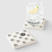Nautical Monogram Drink Coaster Steinuntersetzer (Seitenansicht)
