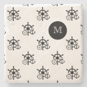 Nautical Monogram Drink Coaster Steinuntersetzer (Vorderseite)