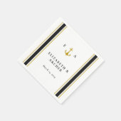 Nautical Monogram Wedding Cocktail Napkin Serviette (Ecke)