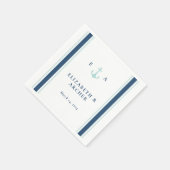 Nautical Monogram Wedding Cocktail Napkin Serviette (Ecke)