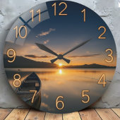 Nautical mountain lakehouse rustic nautical lake große wanduhr