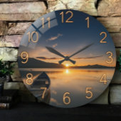 Nautical mountain lakehouse rustic nautical lake große wanduhr