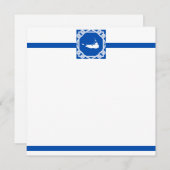 Nautical Nantucket Blue und White Flat Notecard Einladung (Vorne/Hinten)