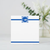 Nautical Nantucket Blue und White Flat Notecard Einladung (Stehend Vorderseite)
