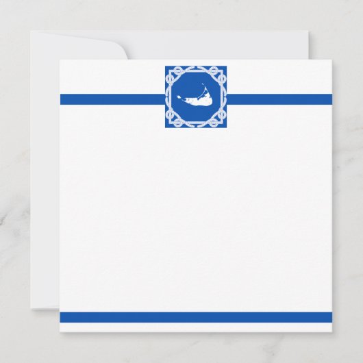 Nautical Nantucket Blue und White Flat Notecard Einladung (Vorderseite)