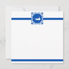 Nautical Nantucket Blue und White Flat Notecard Einladung