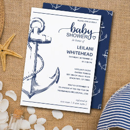 Nautical Navy Anchor Baby Dusche Einladung