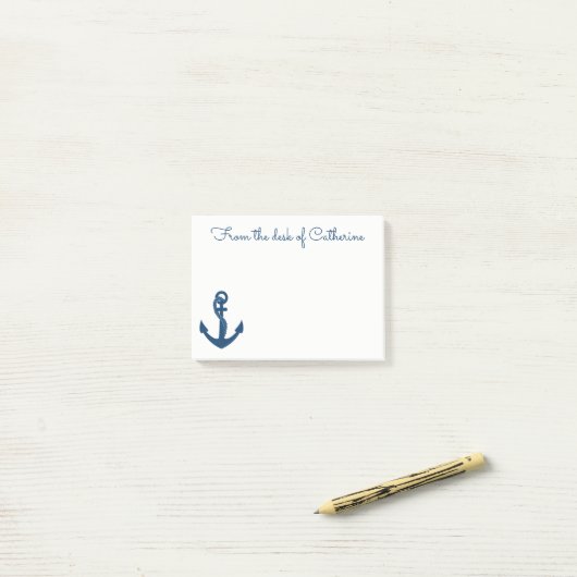 Nautical Navy Anchor Beach Sailor Sea Boot Post-it Klebezettel (Auf Schreibtisch)