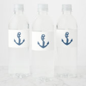 Nautical Navy Anchor Beach Wedding Brautparty Wasserflaschenetikett (Flaschen)