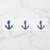 Nautical Navy Anchor Beach Wedding Brautparty Wasserflaschenetikett (Einzelnes Label)