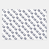 Nautical Navy and White Fa La La Geschenkpapier Set (Vorderseite 3)