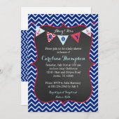 Nautical Navy Baby Boy Dusche Einladung (Vorne/Hinten)
