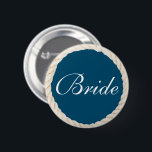 Nautical Navy Beach Brautparty Button - Bridge<br><div class="desc">Dieses schöne Button ist perfekt für Ihren Junggeselinnen-Abschied oder Brautparty!</div>