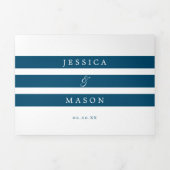 Nautical Navy Beach Hochzeit Dreifach Einladungen (Cover)