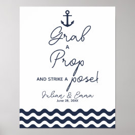 Nautical Navy Blau Grab a Requisitenschlag Print Poster