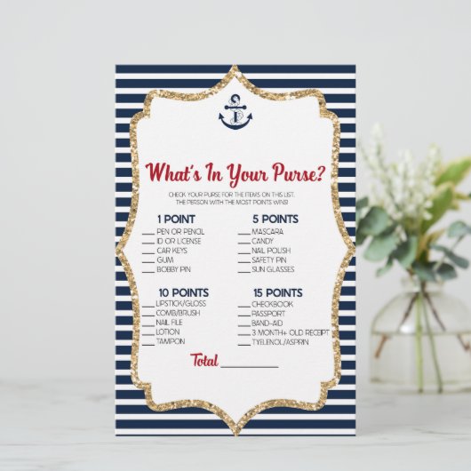 Nautical Navy Blau in Ihrem Pursuit Baby Shower Ga Briefpapier (Stehend Vorderseite)