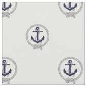 Nautical Navy blauer Anker/Blauer Seemannsknom Stoff (Nahaufnahme)