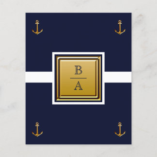 Nautical Navy Blauer Weißer Haushalt Einladung Hoc Flyer