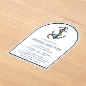 Nautical Navy Blue Anchor Arch Bridal Shower Acryleinladungen (Ablage )