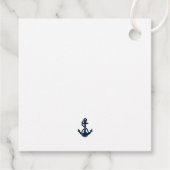 Nautical Navy Blue Anchor Baby Dusche Vielen Dank Geschenkanhänger (Rückseite)