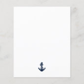 Nautical Navy Blue Anchor Baby Shower Einladung (Rückseite)