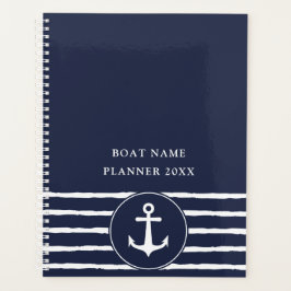 Nautical Navy Blue Anchor Boat Name 2023 Planer