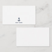 Nautical Navy Blue Anchor Boat Name Custom Mitteilungskarte (Vorne/Hinten)