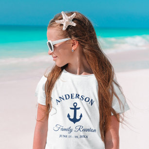 Nautical Navy Blue Anchor Family Wiedersehen Girl' T-Shirt