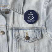 Nautical Navy Blue Anchor Wedding Button (Beispiel)