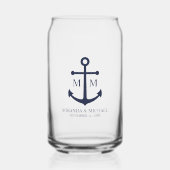 Nautical Navy Blue Anchor Wedding Dosenglas (Vorderseite)