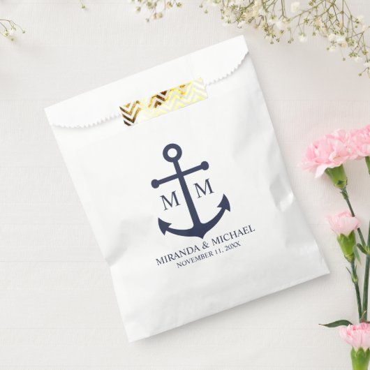 Nautical Navy Blue Anchor Wedding Geschenktütchen (Versiegelt)