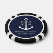 Nautical Navy Blue Anchor Wedding Pokerchips (Einzeln)