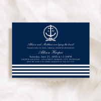 Nautical Navy Blue and White Stripes Bridal Shower