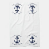 Nautical Navy Blue Anker {hole deine Farbe} Handtuch (Vertikal)