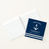 Nautical Navy Blue Custom Vacation Zuhause Gästebu Notizblock (Innenseite)