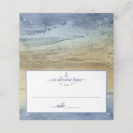 #Nautical Navy Blue Gold Watercolor Veranstaltung  Platzkarte