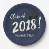 Nautical Navy Blue Graduation Party Pappteller (Vorderseite)