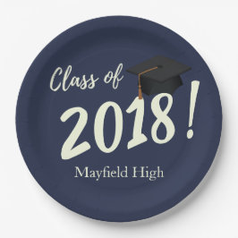 Nautical Navy Blue Graduation Party Pappteller