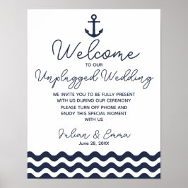 Nautical Navy Blue Herzlich willkommen bei unserem Poster