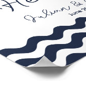 Nautical Navy Blue in Love Memory Print Poster (Ecke)