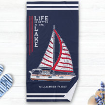 Nautical Navy Blue Life is Better at Lake