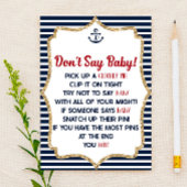 Nautical Navy Blue Say Baby Shower Game nicht Briefpapier