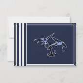 Nautical Navy Blue Swallows UAWG 2 Menu Choice RSVP Karte (Rückseite)