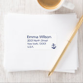 Nautical Navy Blue Wedding Address Labels Adressaufkleber (Insitu)