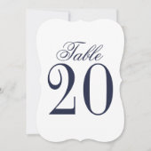 Nautical Navy Blue Wedding Tischnummer (Vorderseite)