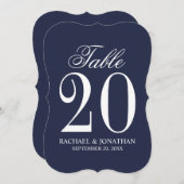 Nautical Navy Blue Wedding Tischnummer Card (Vorne/Hinten)