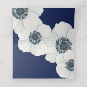 #Nautical Navy Blue & White Anemone Wedding Platzkarte (Innenseite Aufgefaltet)